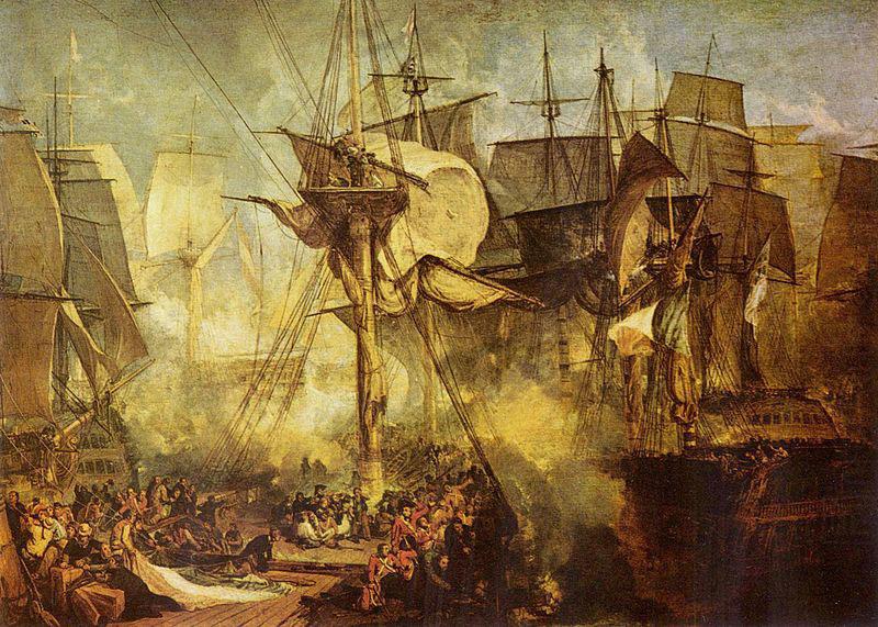 Die Schlacht bei Trafalgar, von den Steuerbordbesanwanten der Victory aus gesehen, Joseph Mallord William Turner